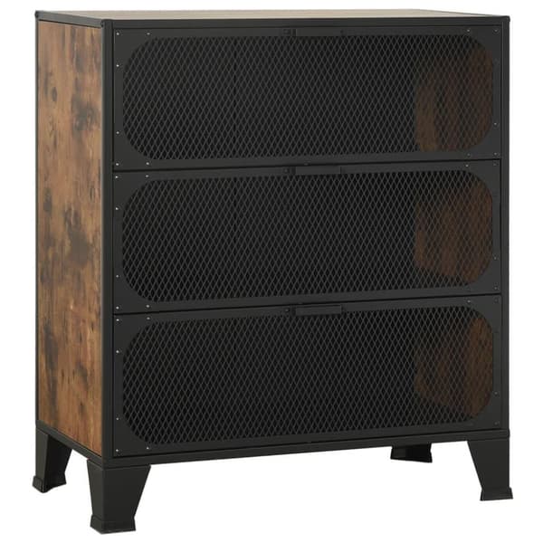 vidaXL Oppbevaringsskap rustikk brun 72x36x82 cm metall og MDF