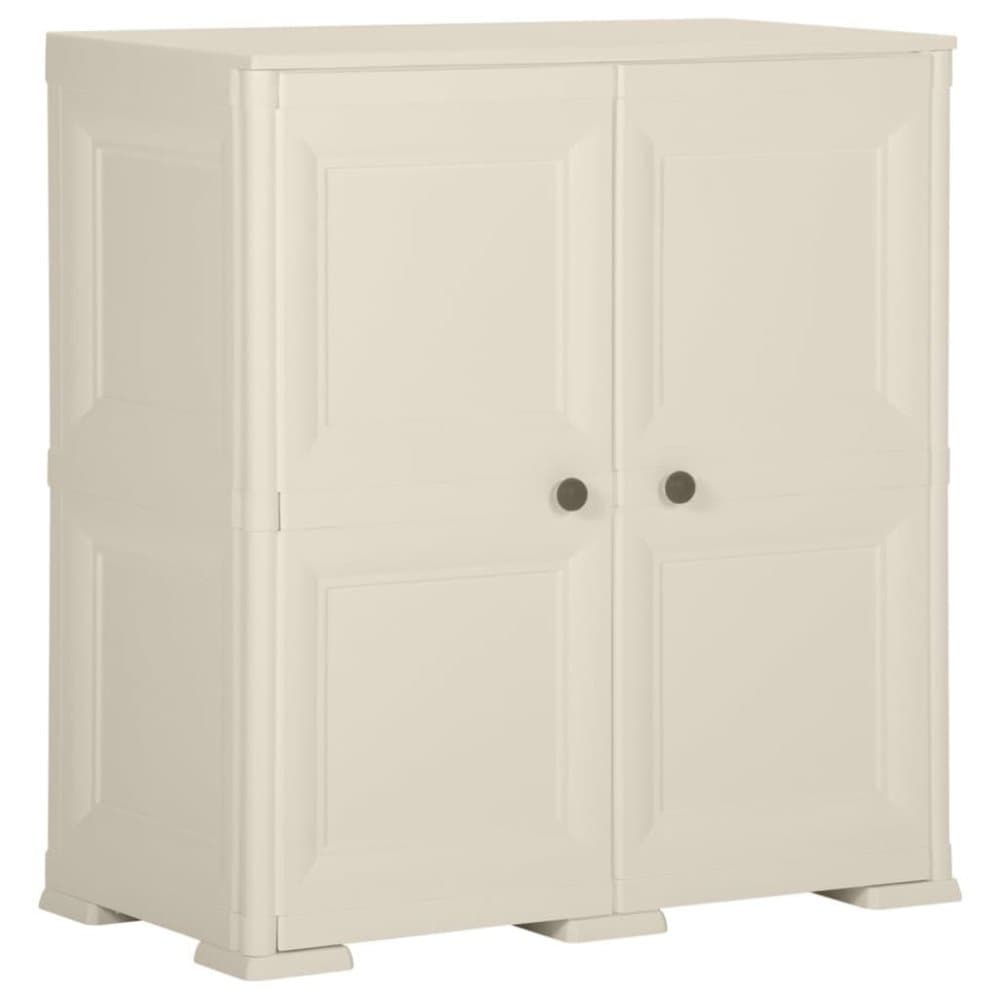 vidaXL Plastskåp 79x43x85,5 cm träimitation gräddvit