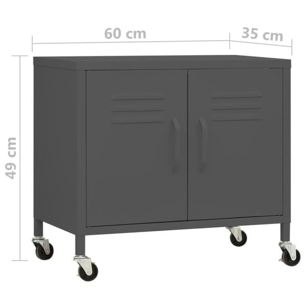 vidaXL opbevaringsskab 60x35x56 cm stål antracitgrå