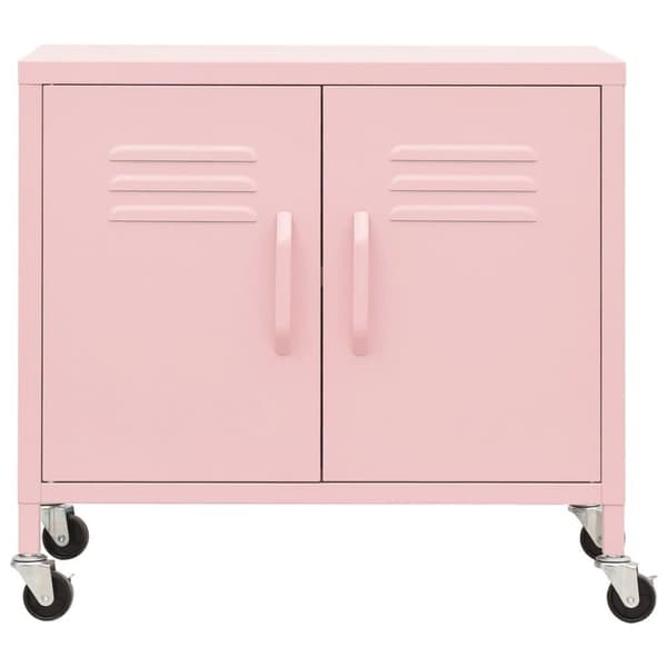 vidaXL opbevaringsskab 60x35x49 cm stål pink