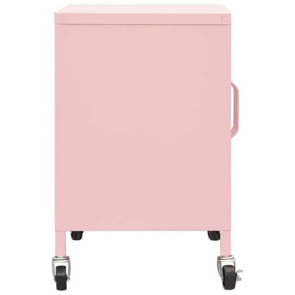 vidaXL opbevaringsskab 60x35x49 cm stål pink