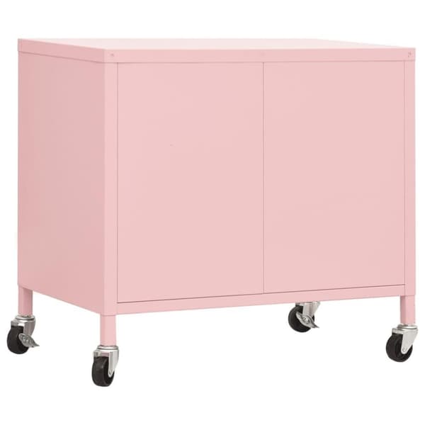 vidaXL opbevaringsskab 60x35x49 cm stål pink