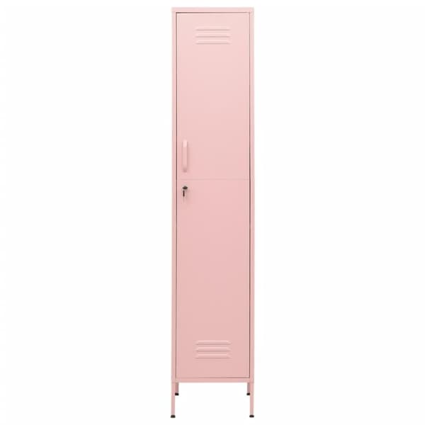 vidaXL Oppbevaringsskap rosa 35x46x180 cm stål