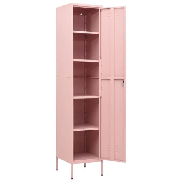 vidaXL Oppbevaringsskap rosa 35x46x180 cm stål