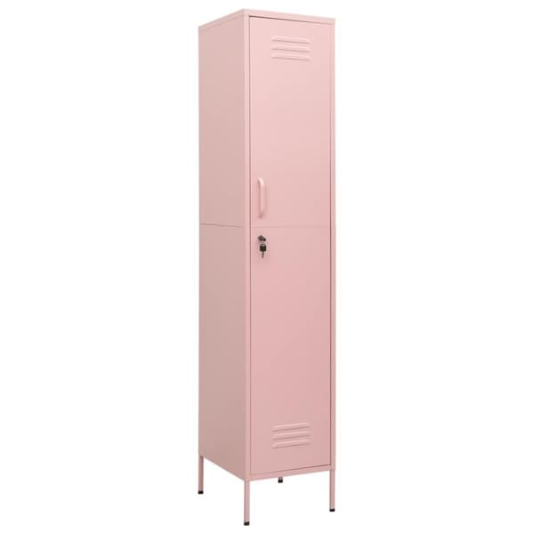 vidaXL Oppbevaringsskap rosa 35x46x180 cm stål