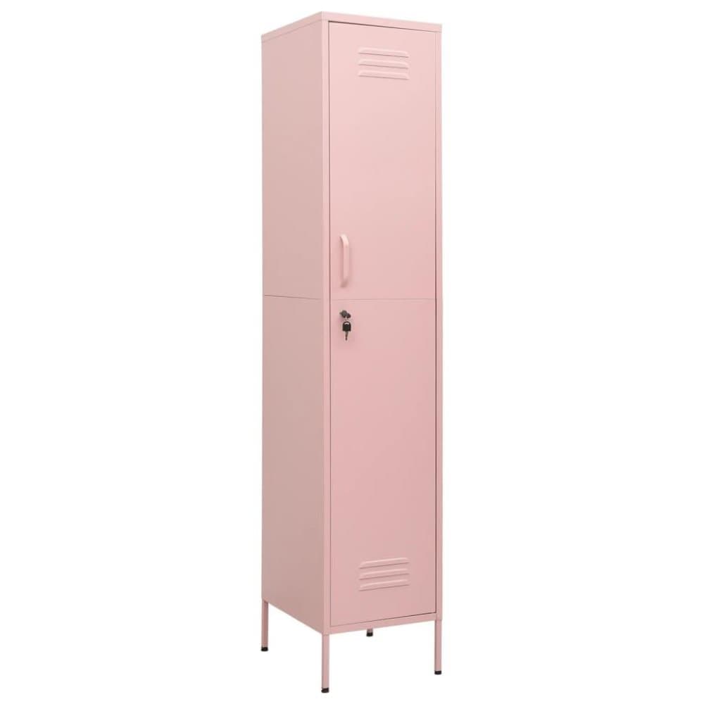 vidaXL Förvaringsskåp rosa 35x46x180 cm stål