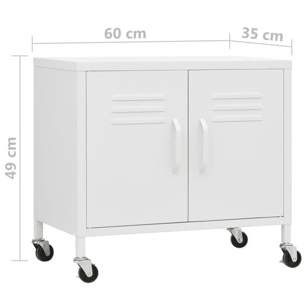 vidaXL Oppbevaringsskap hvit 60x35x56 cm stål