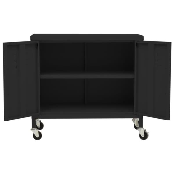 vidaXL Oppbevaringsskap svart 60x35x49 cm stål