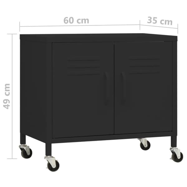 vidaXL Oppbevaringsskap svart 60x35x49 cm stål
