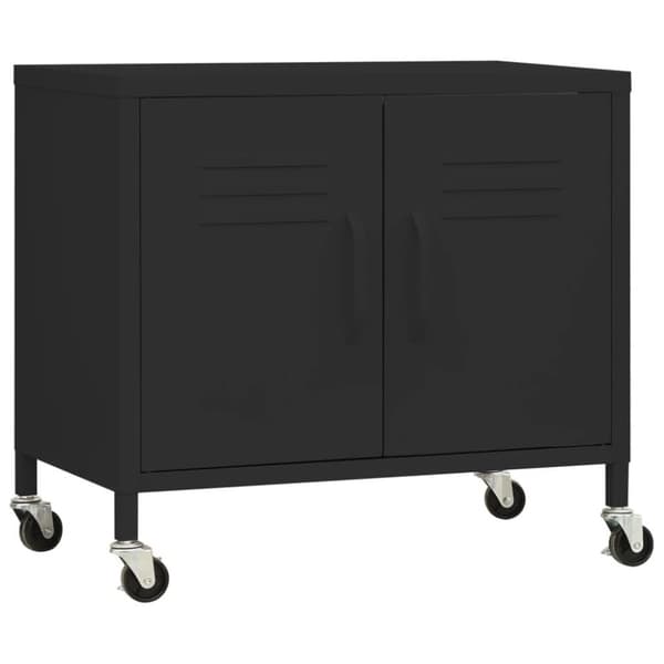 vidaXL Oppbevaringsskap svart 60x35x49 cm stål