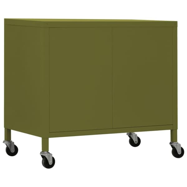 vidaXL Oppbevaringsskap olivengrønn 60x35x49 cm stål