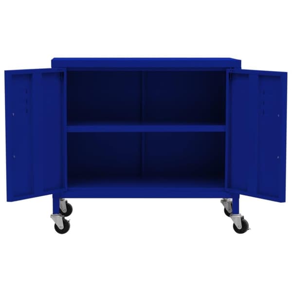 vidaXL opbevaringsskab 60x35x49 cm stål marineblå