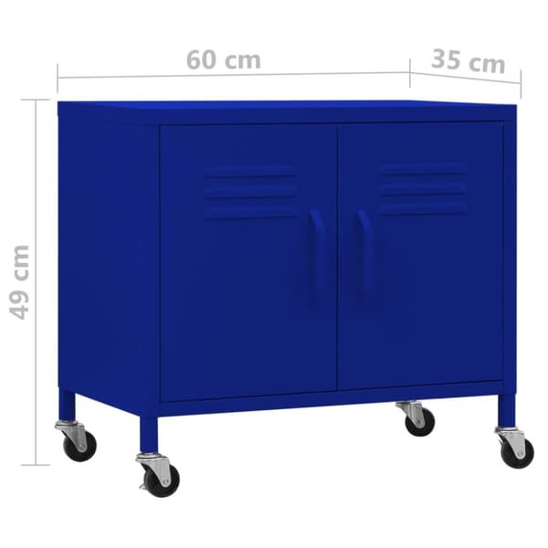 vidaXL opbevaringsskab 60x35x49 cm stål marineblå