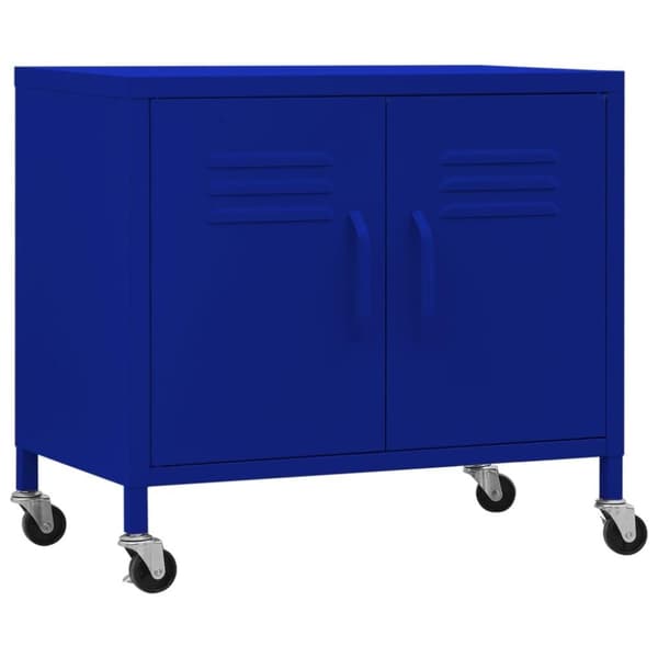 vidaXL opbevaringsskab 60x35x49 cm stål marineblå