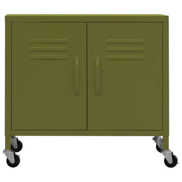vidaXL opbevaringsskab 60x35x49 cm stål olivengrøn