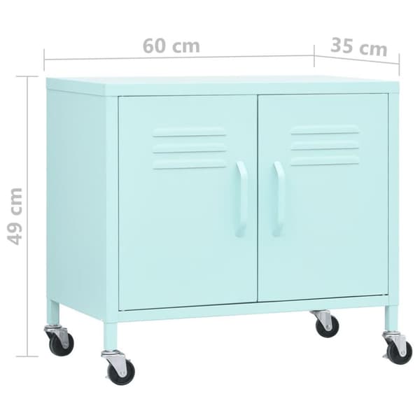 vidaXL opbevaringsskab 60x35x49 cm stål mintgrøn