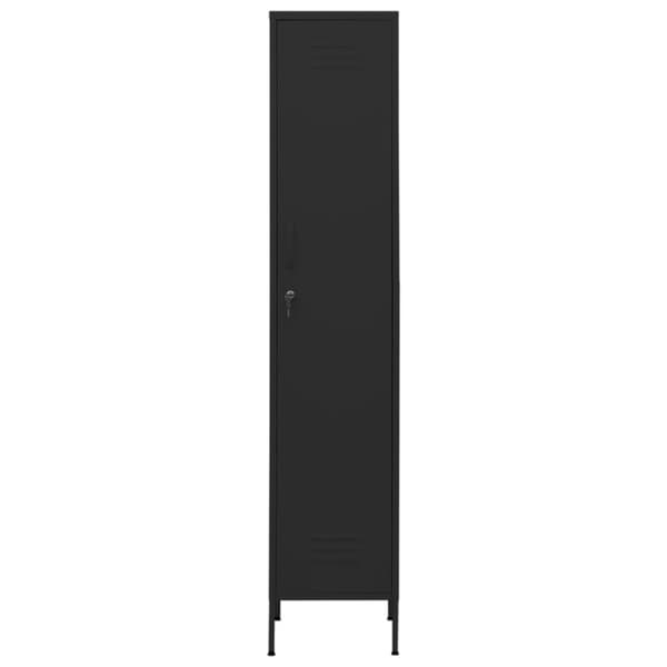 vidaXL skab 35x46x180 cm stål sort