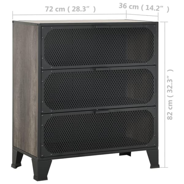 vidaXL opbevaringsskabe 2 stk. 72x36x82 cm metal og MDF grå