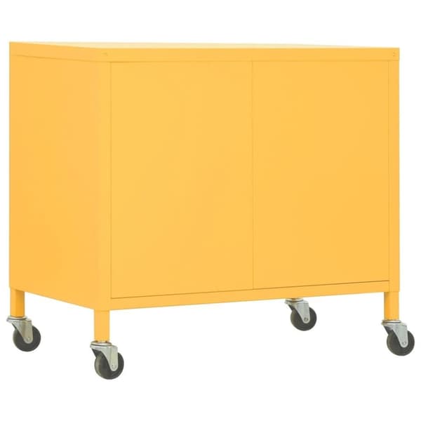vidaXL Förvaringsskåp senapsgul 60x35x56 cm stål