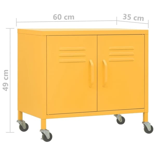 vidaXL Förvaringsskåp senapsgul 60x35x56 cm stål