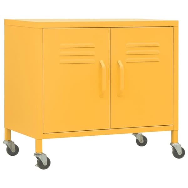 vidaXL Förvaringsskåp senapsgul 60x35x56 cm stål
