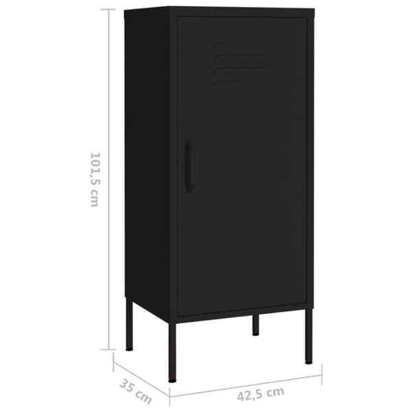 vidaXL Förvaringsskåp svart 80x35x101,5 cm stål