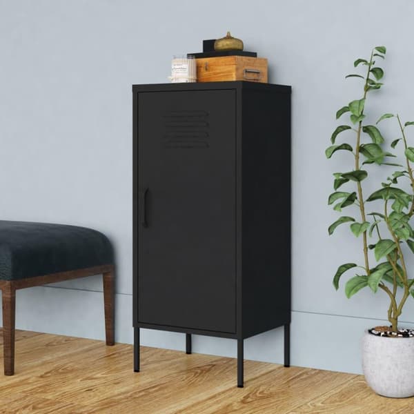 vidaXL Förvaringsskåp svart 80x35x101,5 cm stål