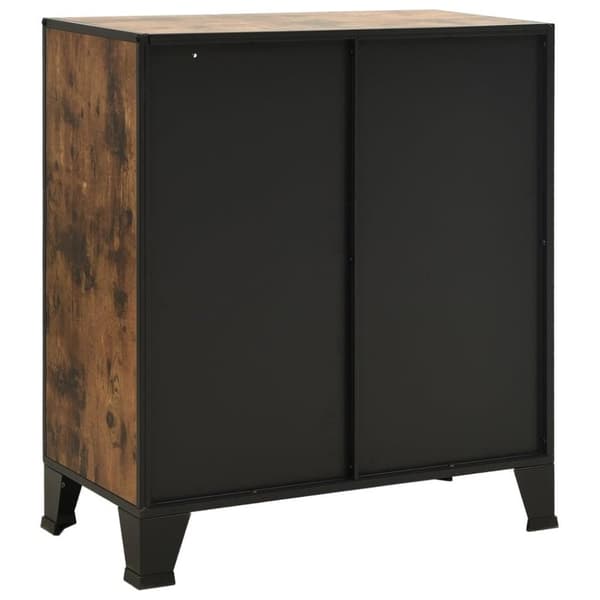 vidaXL opbevaringsskab 72x36x82 cm metal og MDF rustikbrun