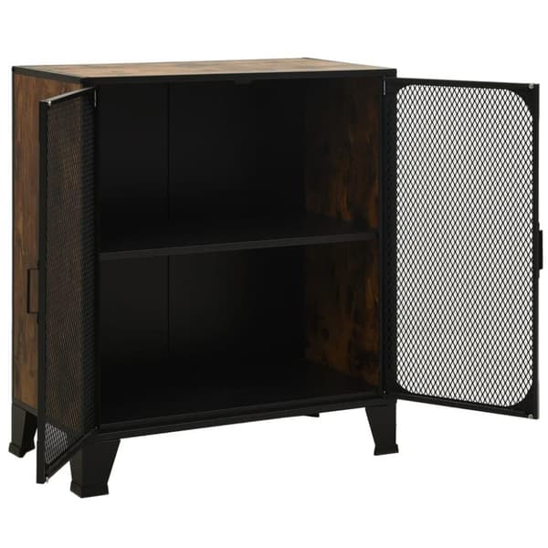 vidaXL opbevaringsskab 72x36x82 cm metal og MDF rustikbrun
