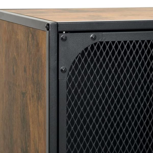 vidaXL opbevaringsskab 72x36x82 cm metal og MDF rustikbrun