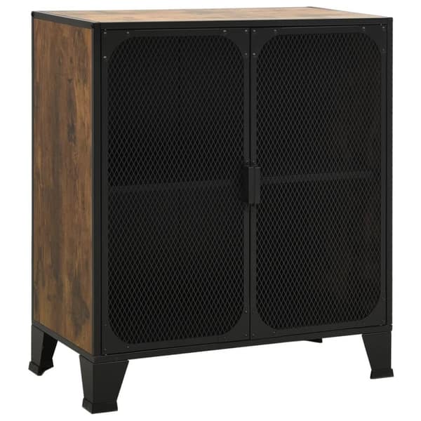 vidaXL opbevaringsskab 72x36x82 cm metal og MDF rustikbrun