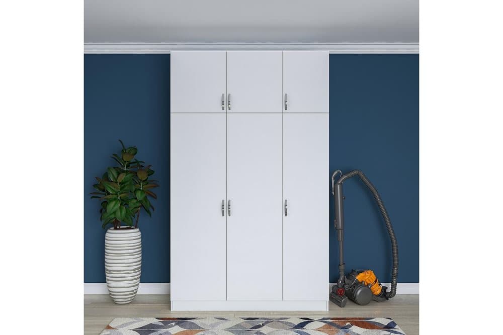 UFLIEDTA Garderob 6 Skåp 55x145 cm Vit