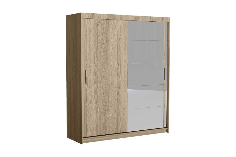 FAROM Garderob med Spegel 180x61x216 cm Sonomaek