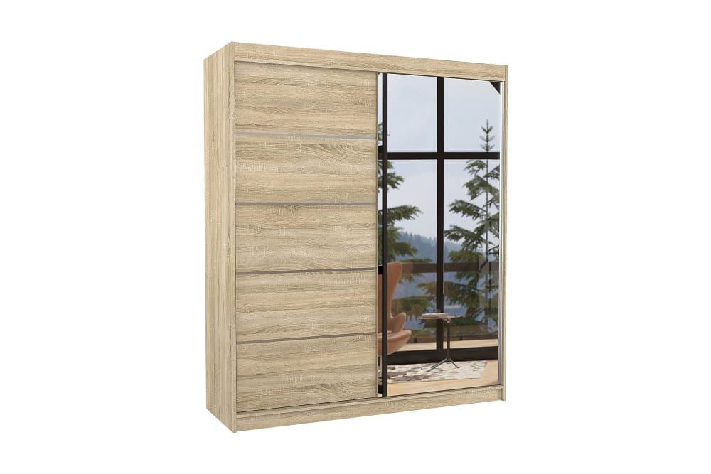 CARMAUX Garderob med Spegel 180x215 cm Sonomaek