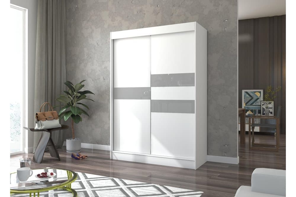 BATIAO Garderob 150x215 cm Vit/Grå