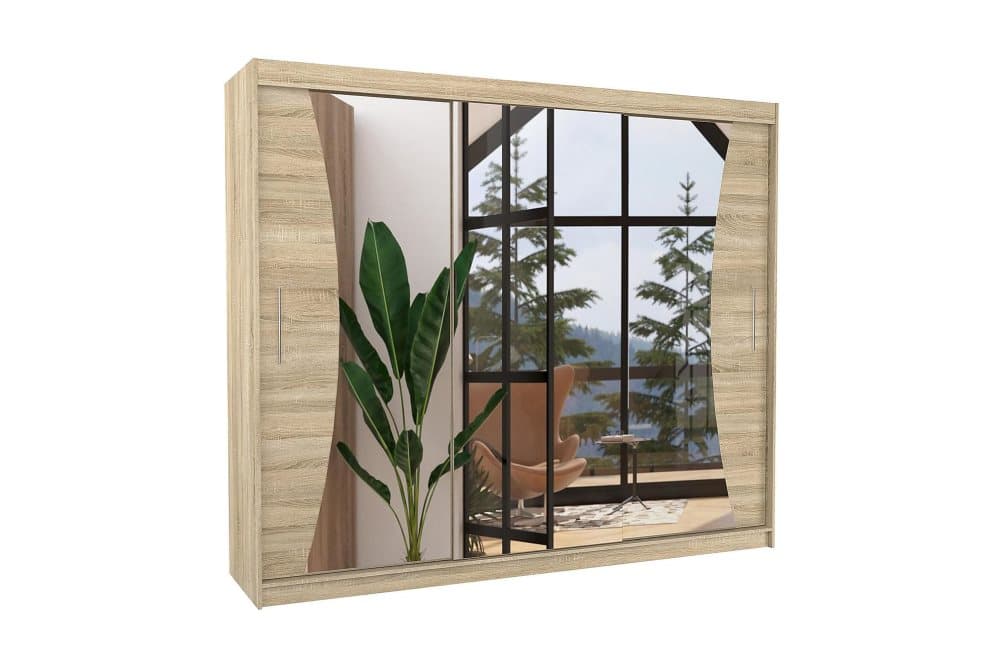 DIEST Garderob med Spegel 250x215 cm Sonomaek