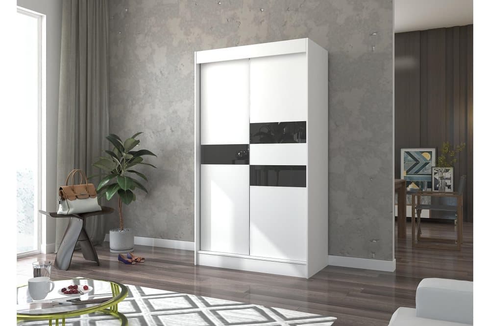 BATIAO Garderob 120x215 cm Vit/Svart