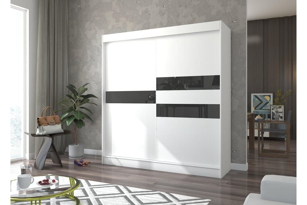 BATIAO Garderob 200x215 cm Vit/Svart