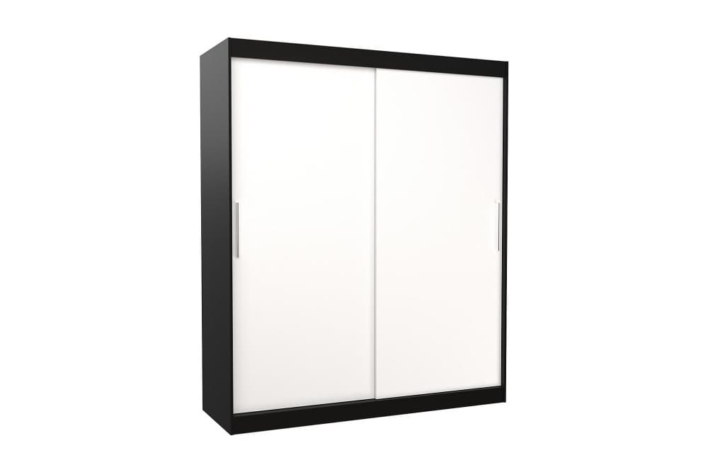 LINSAN Garderob 180x215 cm Svart/Vit