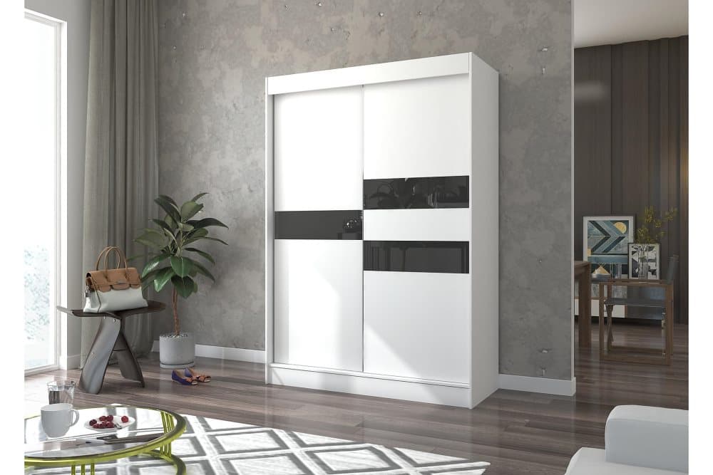 BATIAO Garderob 150x215 cm Vit/Svart