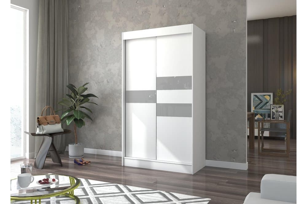 BATIAO Garderob 120x215 cm Vit/Grå