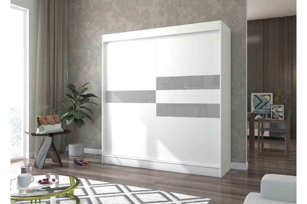 BATIAO Garderob 200x215 cm Vit/Grå