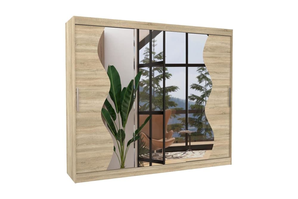 SHAREI Garderob med Spegel 250x215 cm Sonomaek