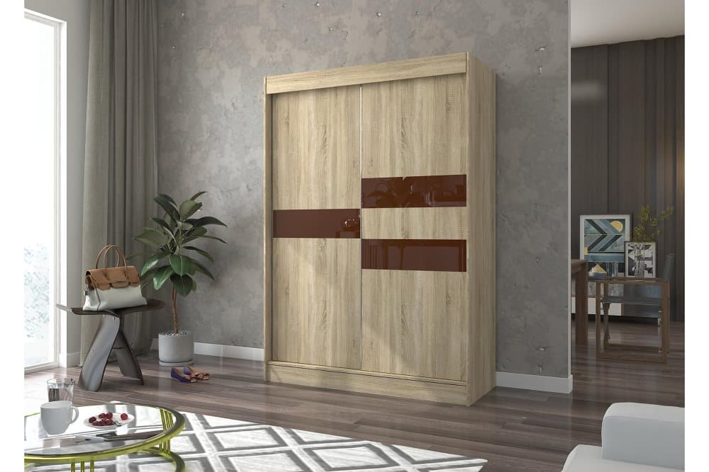 BATIAO Garderob 150x215 cm Sonomaek/Mörkbrun