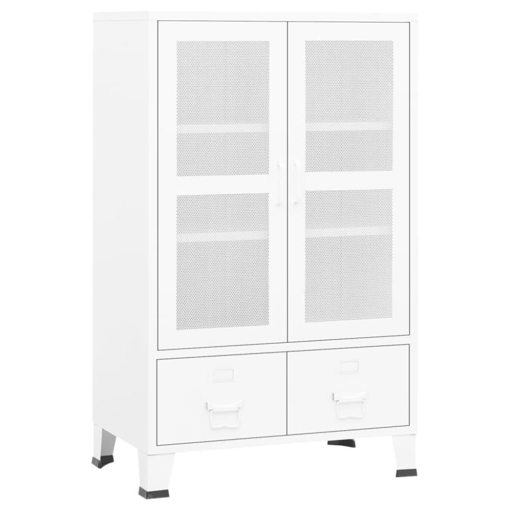 vidaXL Industriellt förvaringsskåp vit 70x40x115 cm metall