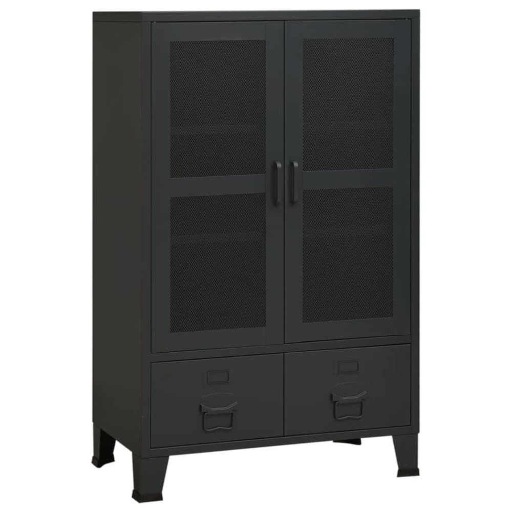 vidaXL Industriellt förvaringsskåp svart 70x40x115 cm metall