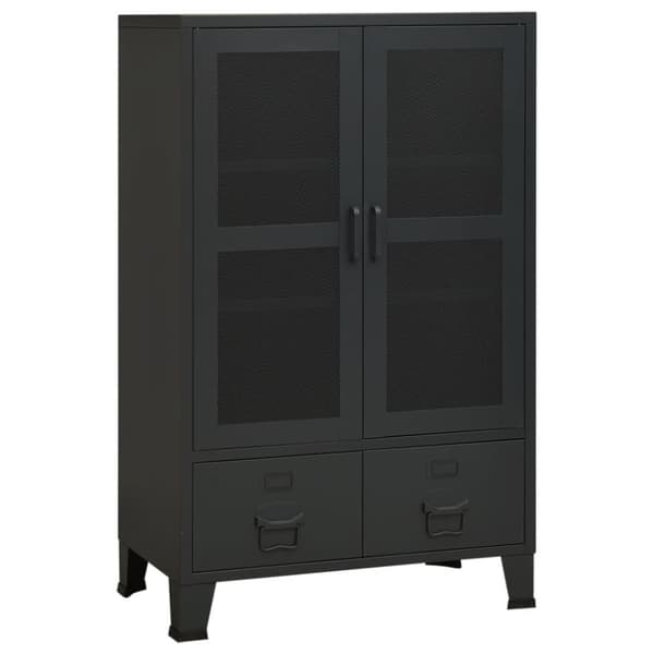 vidaXL Industriellt förvaringsskåp svart 70x40x115 cm metall