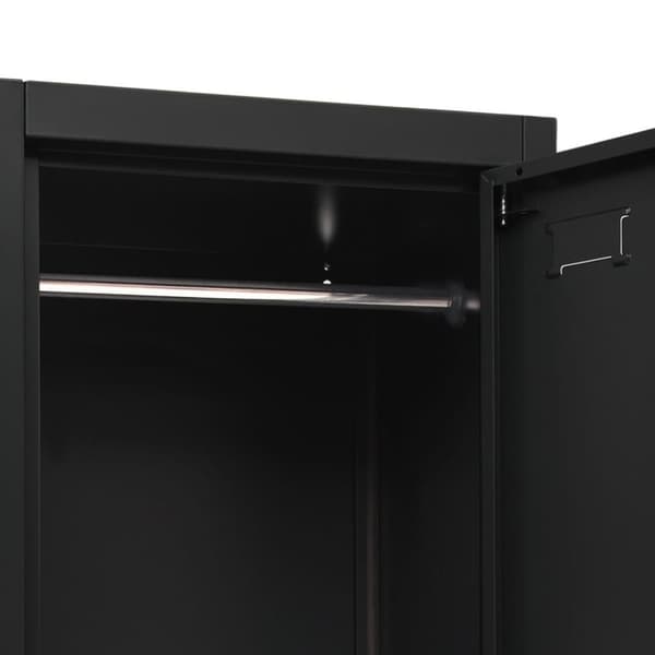 vidaXL Förvaringsskåp svart 38x45x180 cm stål