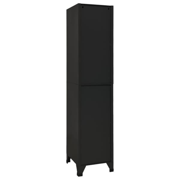 vidaXL skab 38x45x180 cm stål sort