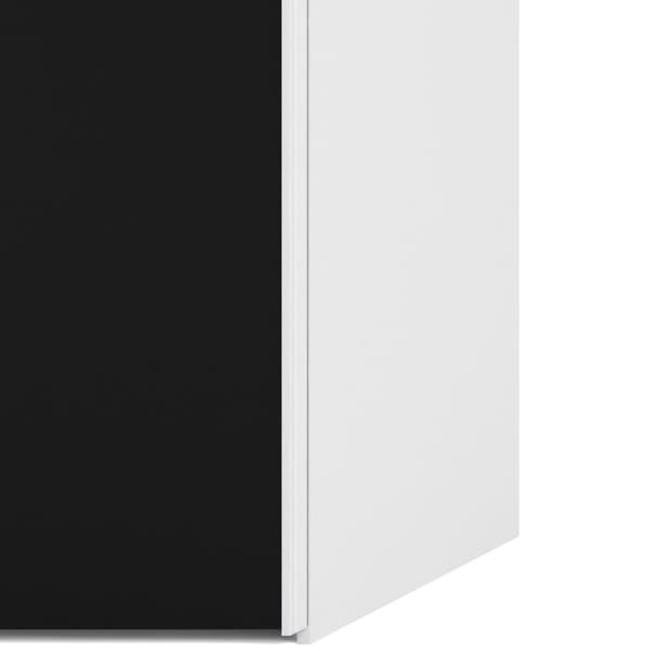 Veto skyvedørsskap B150 cm 2 dører hvit og matt svart.